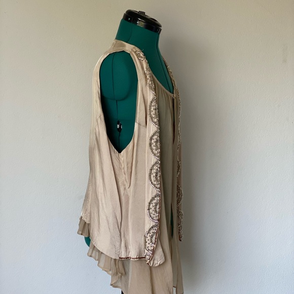 Beige beaded IMAN jacket size 1X - Picture 5 of 10
